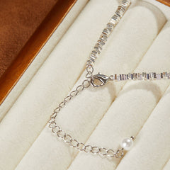 Girls Birthday Broken Silver Pearl Necklace Design Pearl Glass Beads High-end Exquisite Ladies Summer Collarbone Chain
