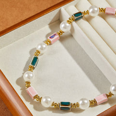 Ceramic Design Sense Vintage Necklace European and American Style Retro Necklace Niche Design Light Luxury Collarbone Chain Elegant Jewelry