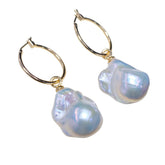 New Natural Baroque Irregular Pearl Earrings with Metallic Luster5A Elegant Earrings French Style Wholesale