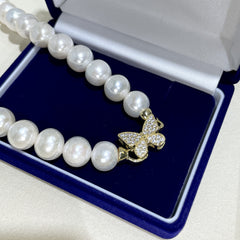 New Freshwater Pearl Necklace Choker Extremely Lustrous Near Perfect Round Comparable Akoya Enhancing Mother's Day Gift