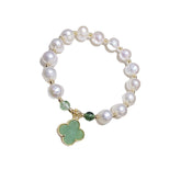 Natural Pearl Four-leaf Clover Best Friend Bracelet ins Niche Design Jewelry Sisterhood Token Internet Celebrity Bracelet