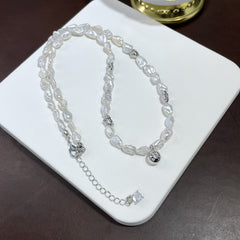 Natural Gravel Baroque Pearl Versatile ins Necklace High-end Light Luxury Star Pendant Women's Retro Necklace