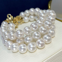 Freshwater Pearl Bracelet Bright White Strong Light Enhancing Comparable to Australian White Ceiling Bead Bracelet for Women Mom Gift