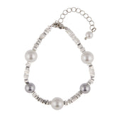 French Elegant Broken Silver Pearl Bracelet with Interspersed Pearls, Simple Starry Sky Super Shiny Versatile Stackable Matching