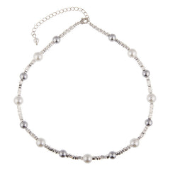 Chinese Valentine's Day Birthday Silver Coins ins Luxury Style Necklace for Women, High-End Pearl Necklace, Starry Sky Collarbone Chain