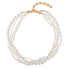 Graceful French Socialite Style Artificial Pearl Multi-layer Short Necklace Niche Design Fashion Trendy Choker for Women Elegant