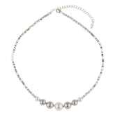 Girls Birthday Broken Silver Pearl Necklace Design Pearl Glass Beads High-end Exquisite Ladies Summer Collarbone Chain