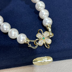 Freshwater Pearl Bracelet Bright White Strong Light Enhancing Comparable to Australian White Ceiling Bead Bracelet for Women Mom Gift