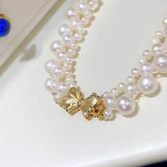 Natural Freshwater Pearl Layered Necklace Reba Xiaohongshu Same Style ins French Elegant Chanel Style Design Neck