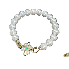 Freshwater Pearl Bracelet Bright White Strong Light Enhancing Comparable to Australian White Ceiling Bead Bracelet for Women Mom Gift