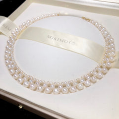 Natural Freshwater Pearl Layered Necklace Reba Xiaohongshu Same Style ins French Elegant Chanel Style Design Neck