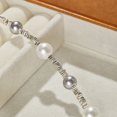 Chinese Valentine's Day Birthday Silver Coins ins Luxury Style Necklace for Women, High-End Pearl Necklace, Starry Sky Collarbone Chain