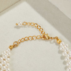 New Vintage Accessories vintage Braided Pearl Bracelet Simple Versatile Beaded Pearl Jewelry