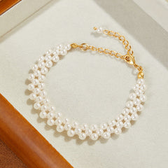 New Vintage Accessories vintage Braided Pearl Bracelet Simple Versatile Beaded Pearl Jewelry