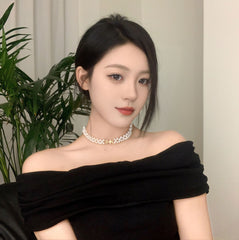 Natural Freshwater Pearl Layered Necklace Reba Xiaohongshu Same Style ins French Elegant Chanel Style Design Neck