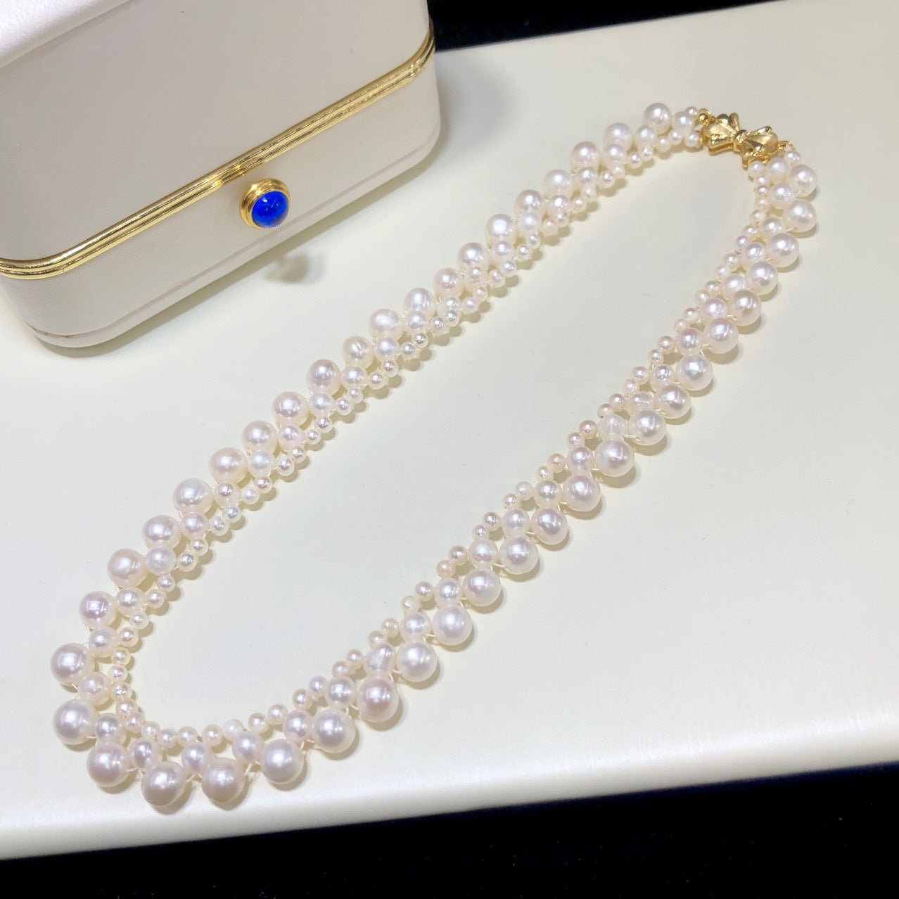 Natural Freshwater Pearl Layered Necklace Reba Xiaohongshu Same Style ins French Elegant Chanel Style Design Neck