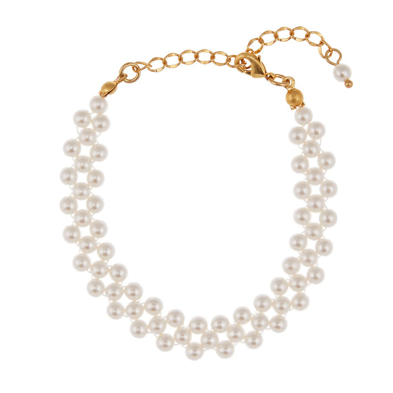 New Vintage Accessories vintage Braided Pearl Bracelet Simple Versatile Beaded Pearl Jewelry
