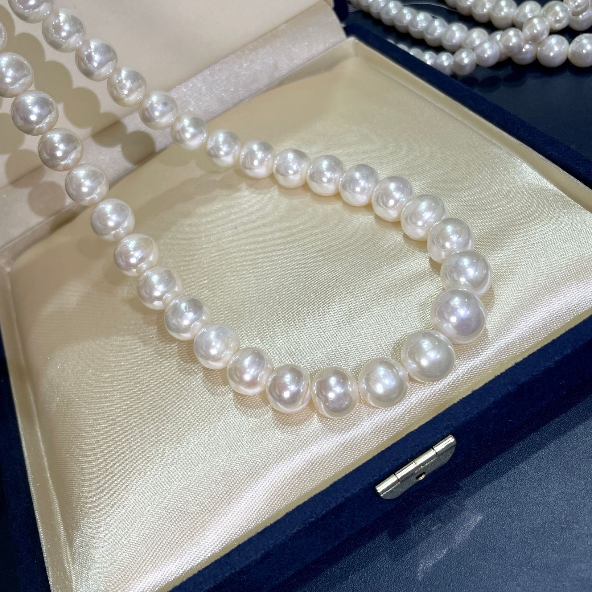 New Freshwater Pearl Necklace Choker Extremely Lustrous Near Perfect Round Comparable Akoya Enhancing Mother's Day Gift