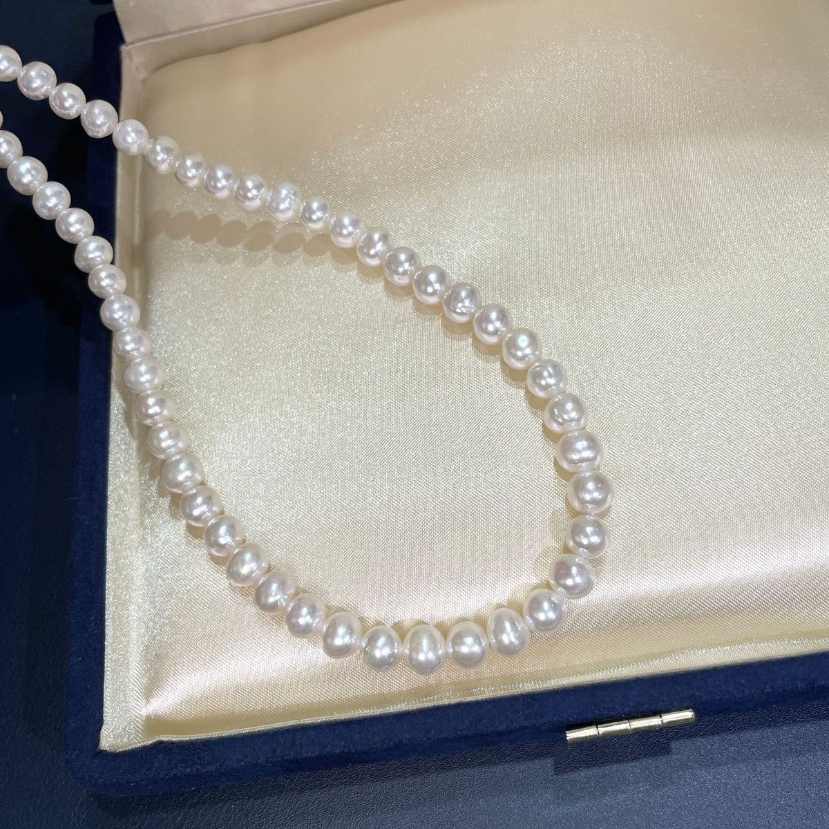 New Freshwater Pearl Necklace Choker Extremely Lustrous Near Perfect Round Comparable Akoya Enhancing Mother's Day Gift