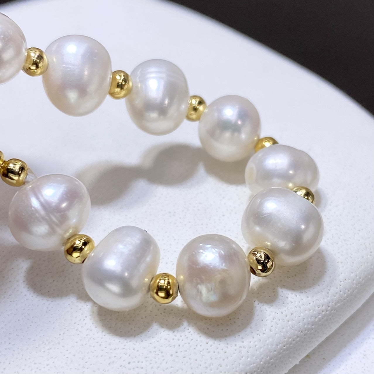 New Zhoujia Natural Freshwater Pearl Fashion Simple Bracelet with Fu Character for Women Pearl Jewelry One Piece Dropshipping