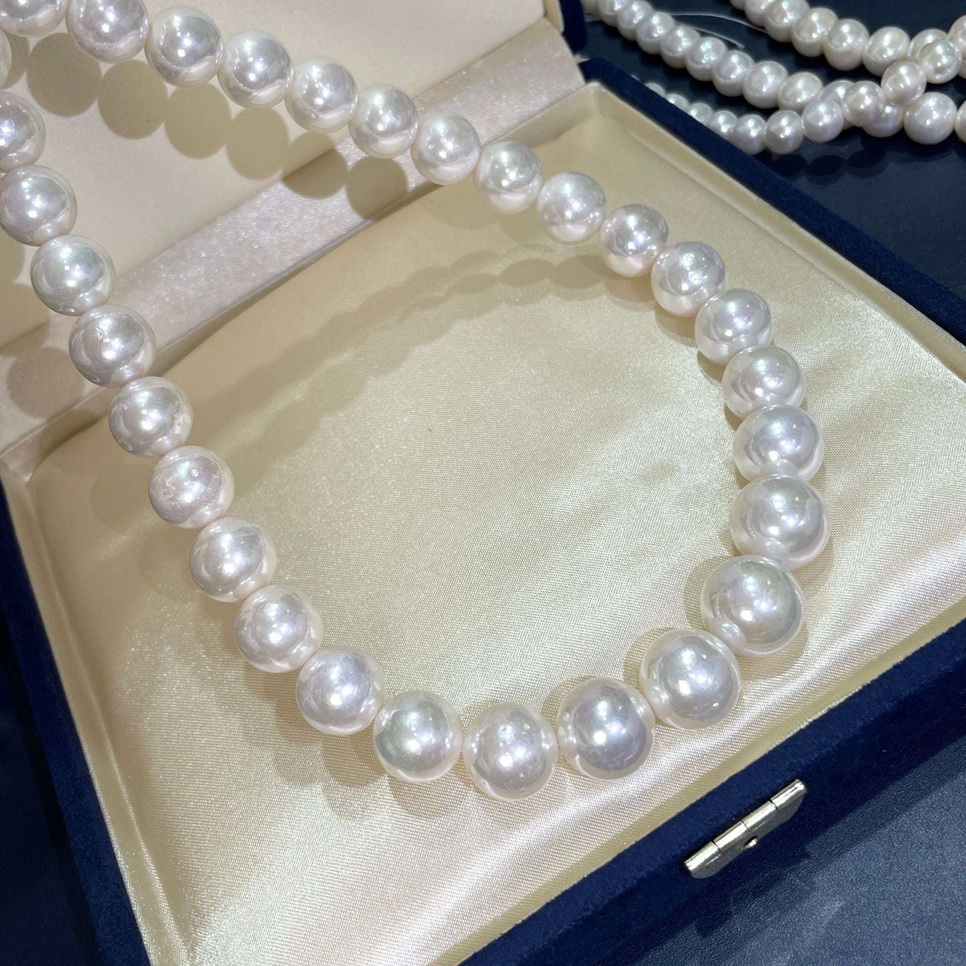 New Freshwater Pearl Necklace Choker Extremely Lustrous Near Perfect Round Comparable Akoya Enhancing Mother's Day Gift