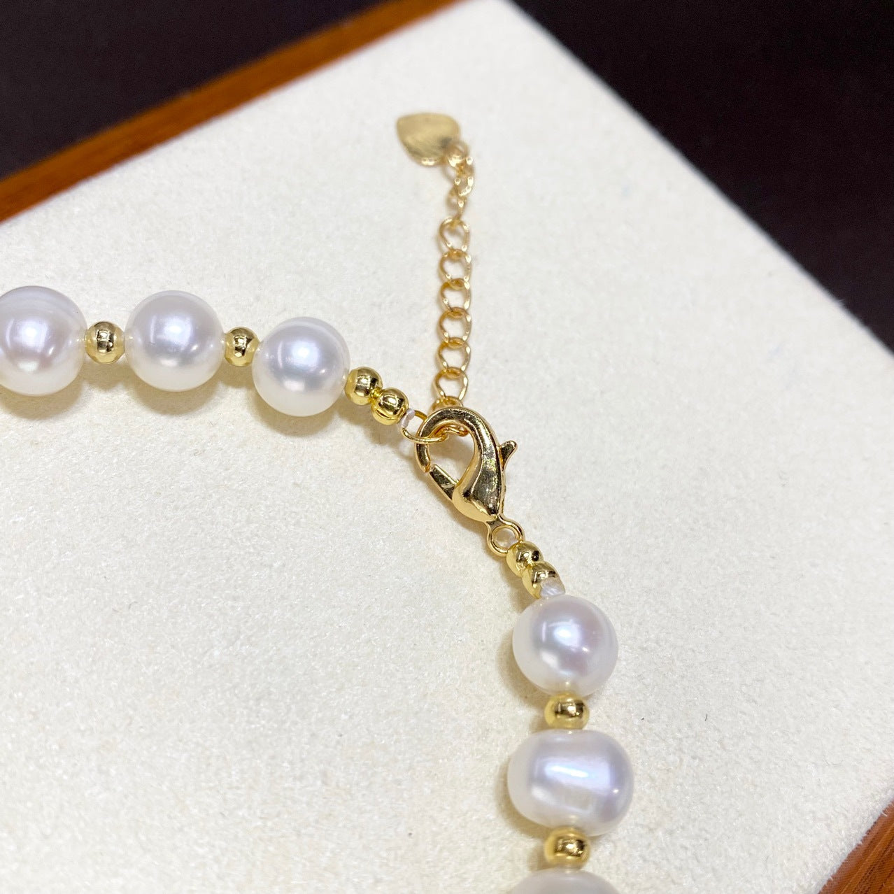 New Zhoujia Natural Freshwater Pearl Fashion Simple Bracelet with Fu Character for Women Pearl Jewelry One Piece Dropshipping