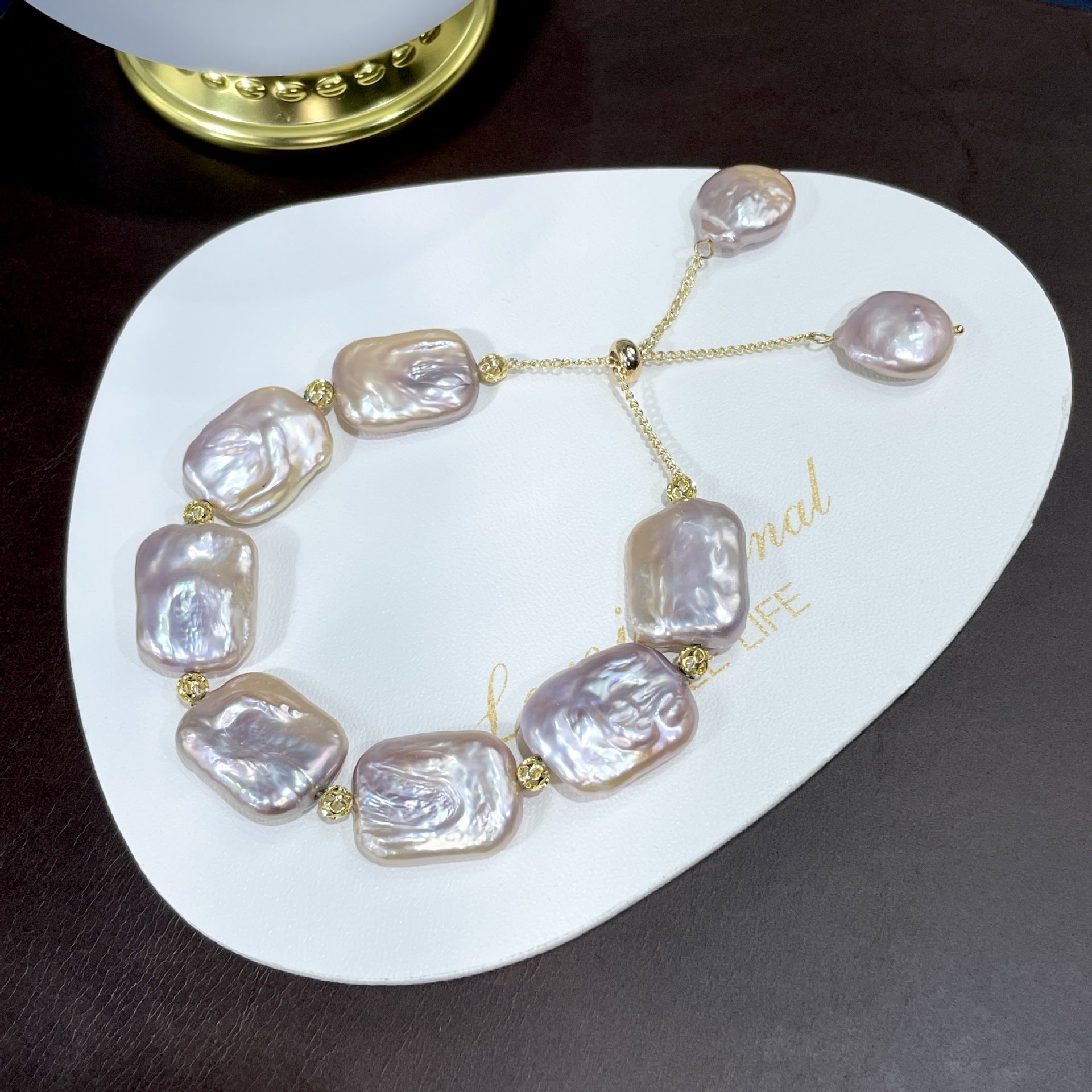 Live Streaming Hot Natural Baroque Square Bracelet Dazzling Purple Freshwater Jewelry New Mom Chain Summer Accessories