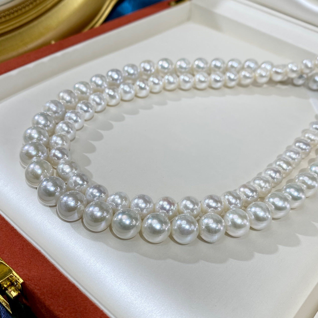 New Freshwater Pearl Necklace Choker Extremely Lustrous Near Perfect Round Comparable Akoya Enhancing Mother's Day Gift