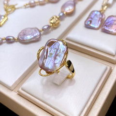 Baroque Natural Freshwater Pearl Necklace Set for Women, Unique Design Summer Bracelet, Choker, Earrings, Ring